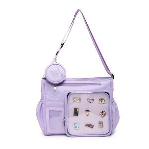 2552 Ita Bag Kawaii Canvas Pin Display Purse Crossbody Shoulder Bag